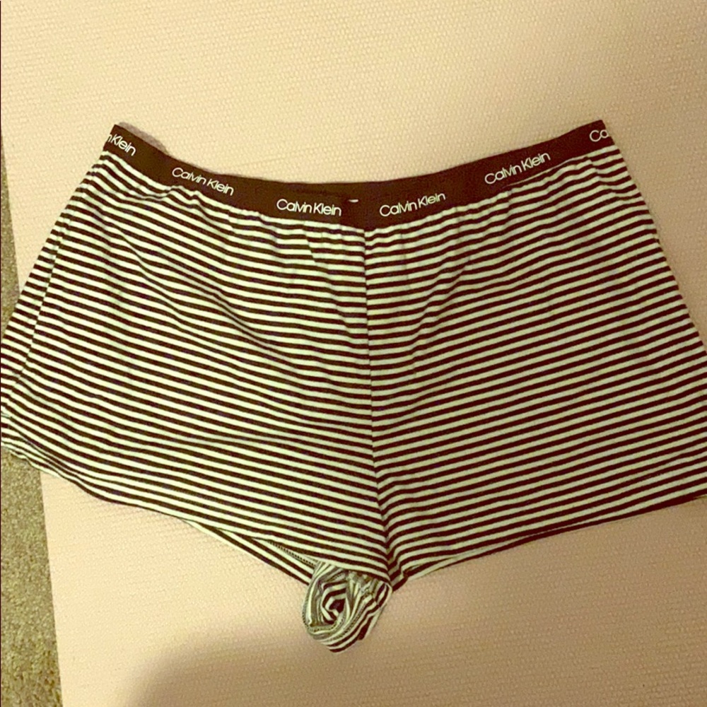 Calvin Klein black and white pajama bottoms
